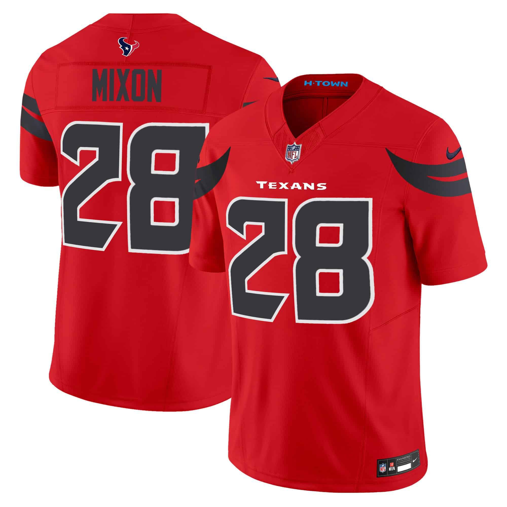 Men Houston Texans #28 Mixon Red 2024 Nike Vapor Limited NFL Jersey->indianapolis colts->NFL Jersey